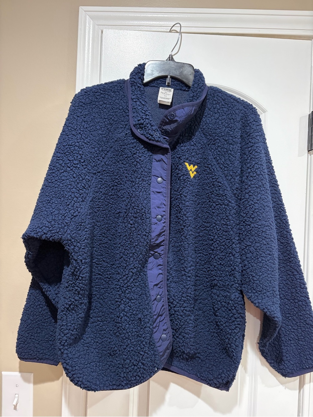 West Virginia Mountaineers Navy Sherpa Snap-Front Jacket